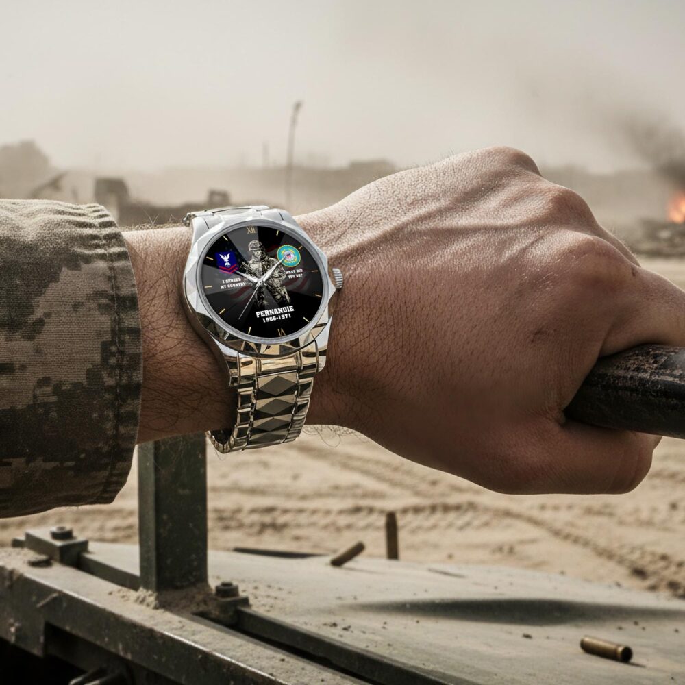 US Coast Guard, All Gave Some, Some Gave All - Diamond-Cut Bezel Watch - Image 4
