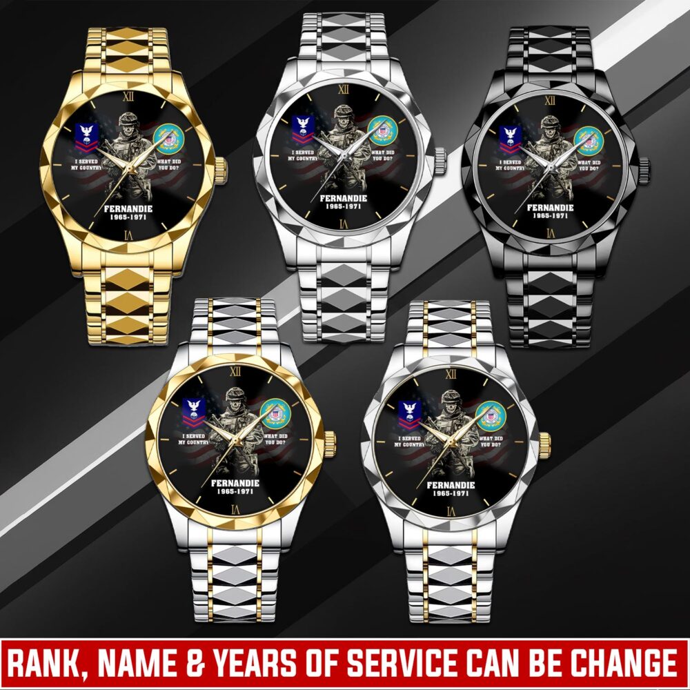 US Coast Guard, All Gave Some, Some Gave All - Diamond-Cut Bezel Watch
