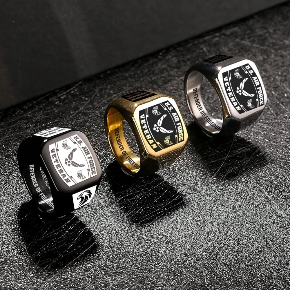 US Air Force , E 9 Air Force Command Chief Master Sergeant - Engraved Men's Ring - Image 7