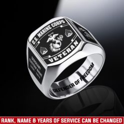 US Marine Corps, E 3 Marines Lance Corporal - Engraved Men's Ring