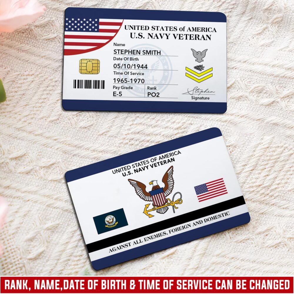 US Navy, E 5 Gold - Printed Metal Card