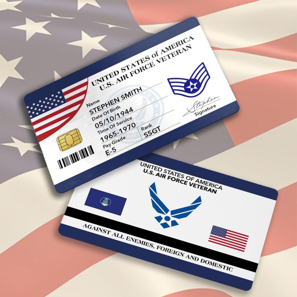 US Air Force , Land Of The Free, Because Of The Brave - Printed Metal Card - Image 3