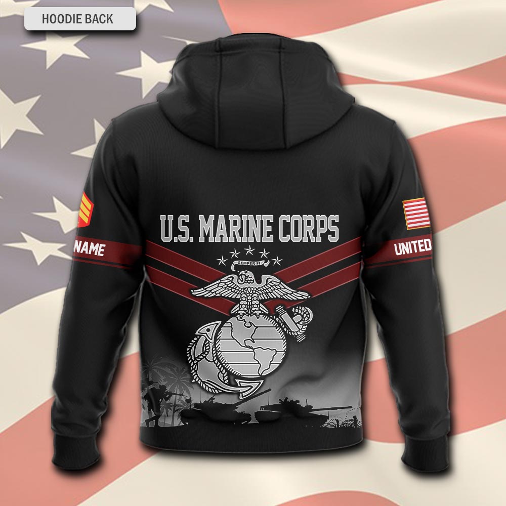 US Marine Corps, Never Retreat, Never Surrender - Hoodie - Image 3
