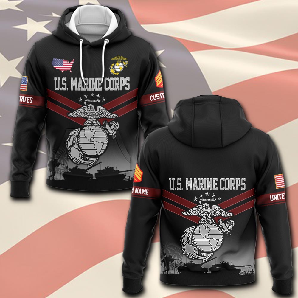 US Marine Corps, Never Retreat, Never Surrender - Hoodie