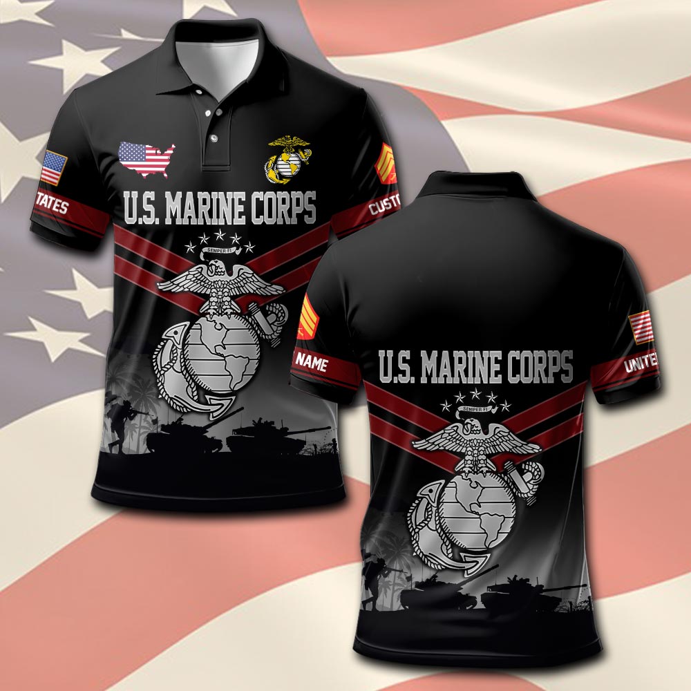 US Marine Corps, The Devil Dogs - Polo Shirt