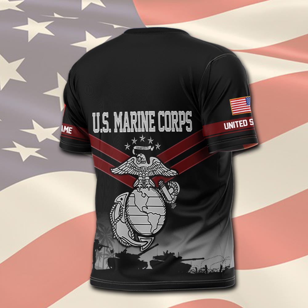 US Marine Corps, Freedom Over Fear - T-Shirt - Image 3
