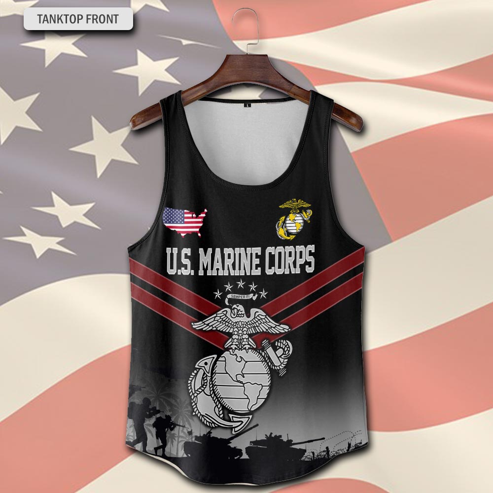 US Marine Corps, Honoring All Who Served - Tank-Top - Image 2