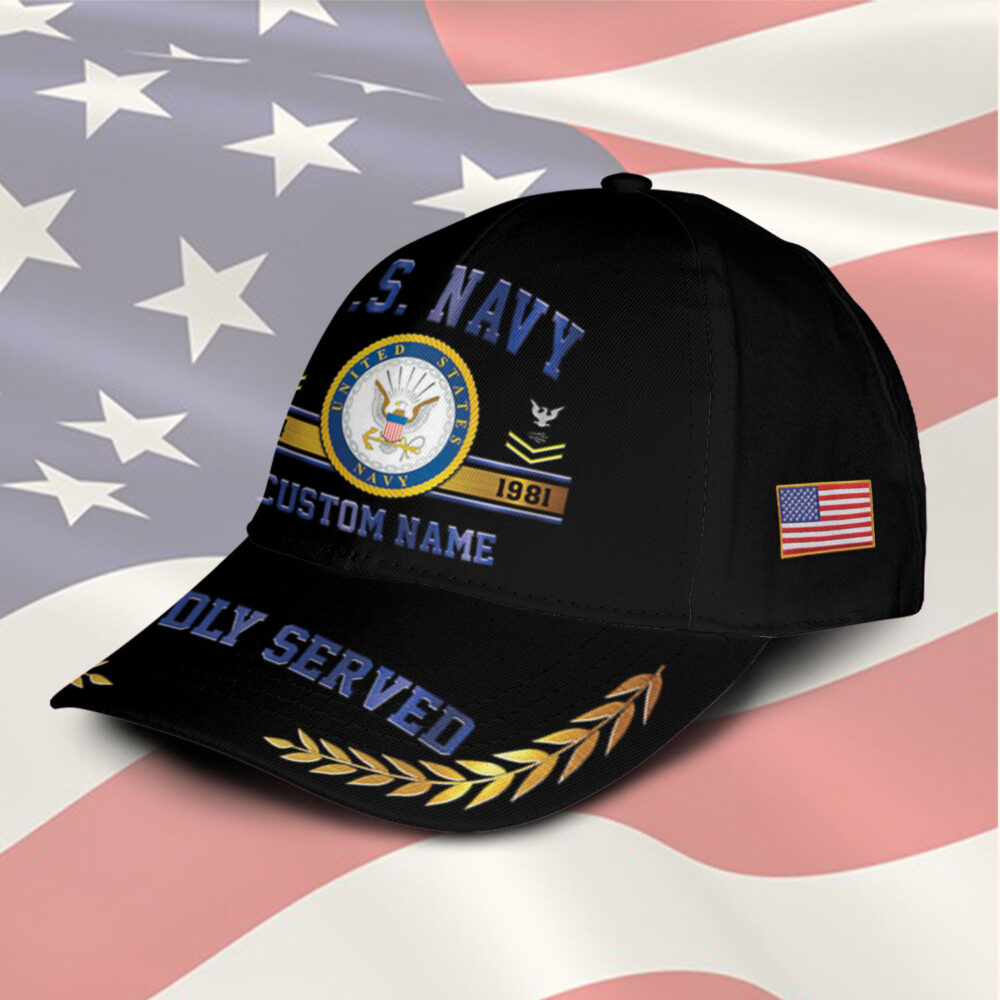 US Navy, Land Of The Free, Because Of The Brave - Classic Cap - Image 2