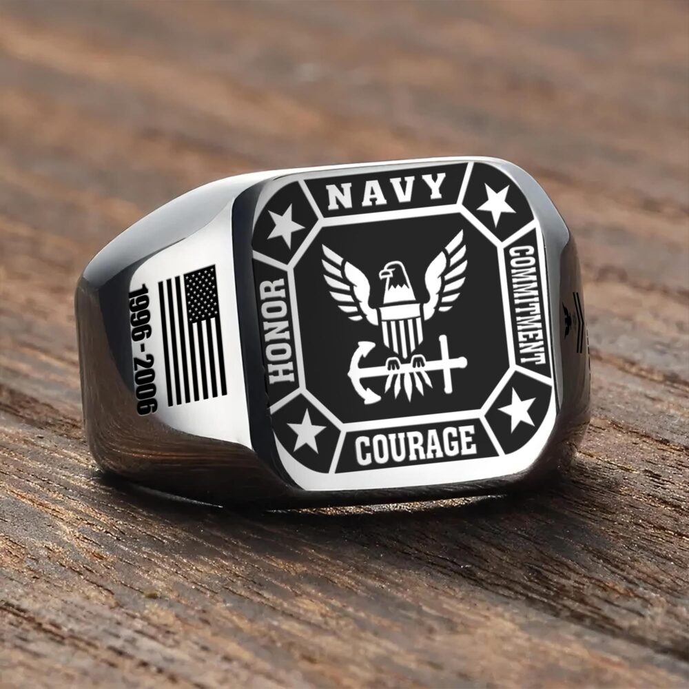 US Navy, Freedom Isn't Free - Engraved Men's Ring - Image 3