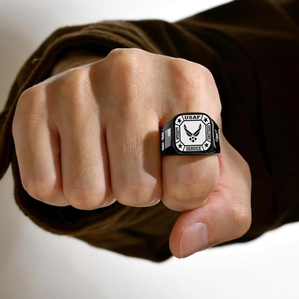 US Air Force , E 9 Air Force Command Chief Master Sergeant - Engraved Men's Ring - Image 4