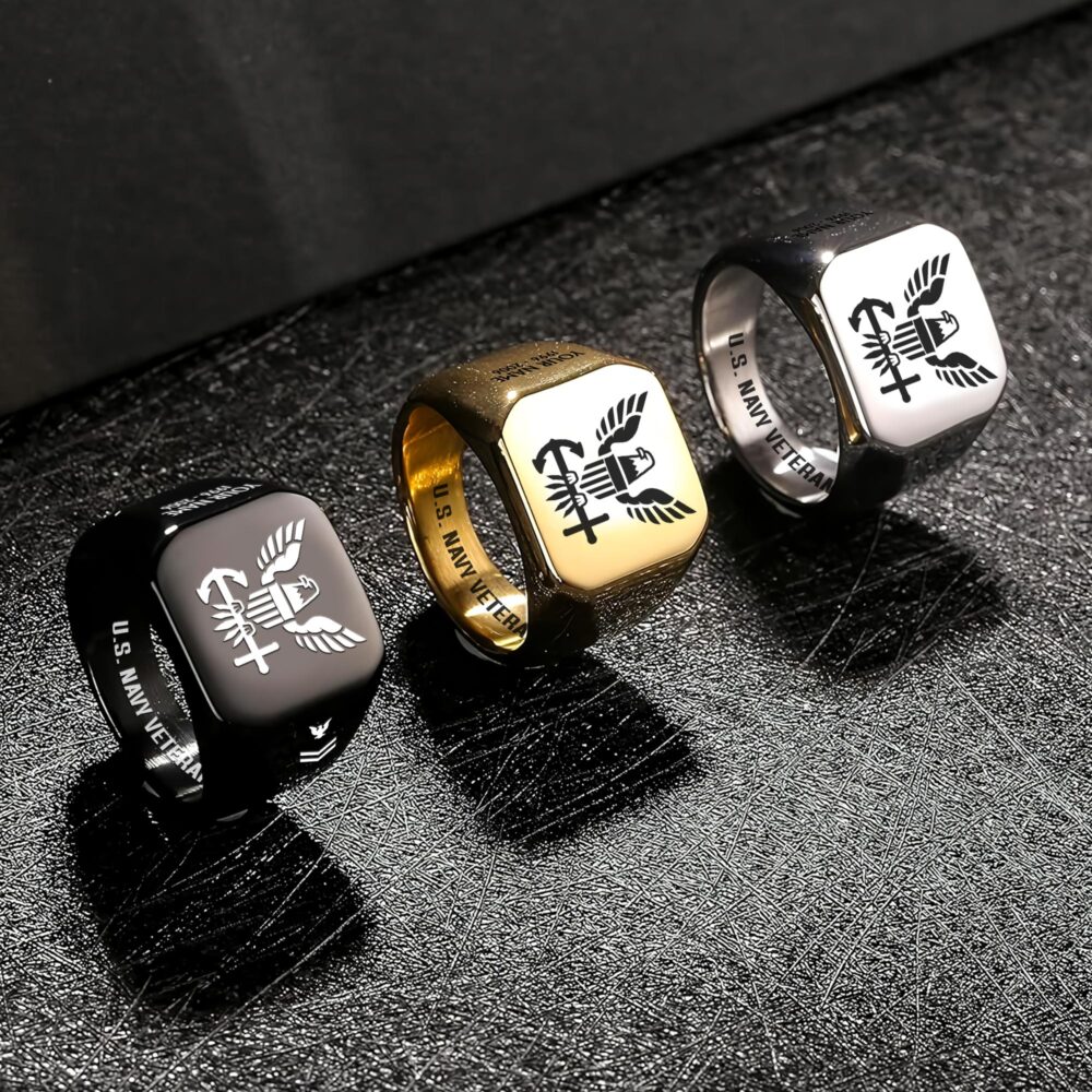 US Navy, I Walked The Walk - Engraved Men's Ring - Image 7