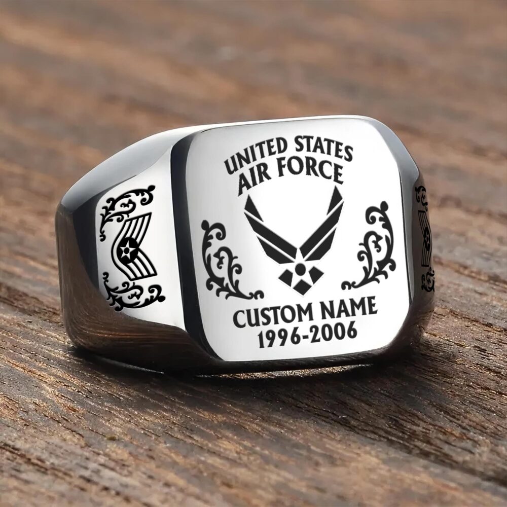 US Air Force , E 4 Air Force Sergeant - Engraved Men's Ring - Image 3