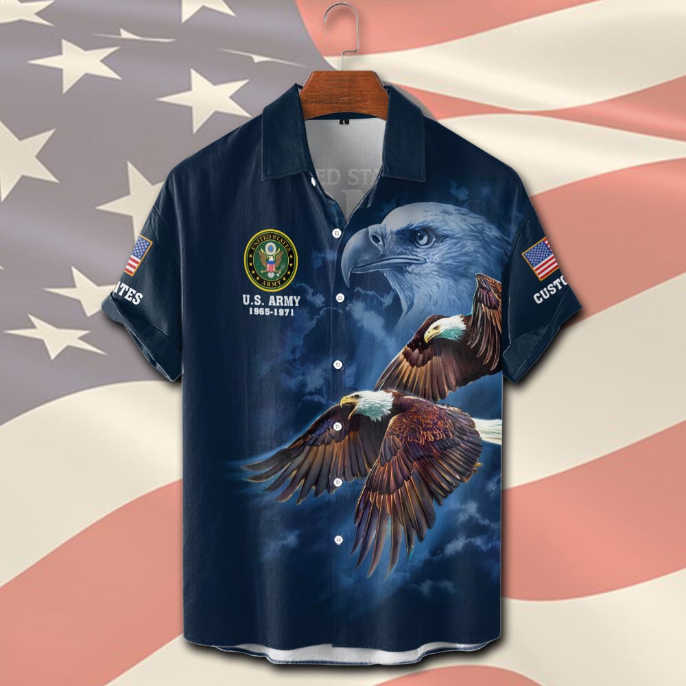 US Army, Duty, Honor, Country - Short Sleeve Button Shirt - Image 2