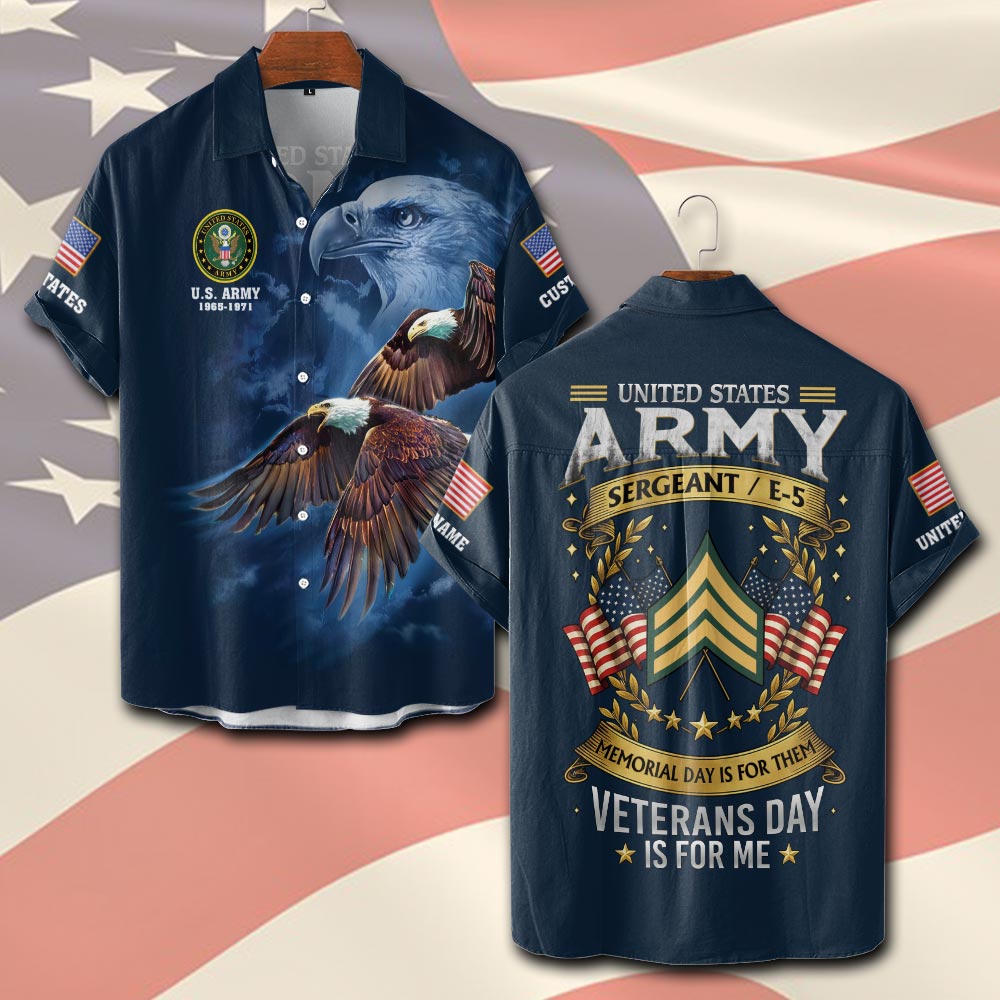 US Army, Duty, Honor, Country - Short Sleeve Button Shirt