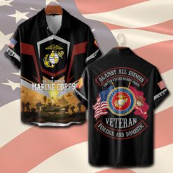 US Marine Corps, No One Fights Alone - Short Sleeve Button Shirt