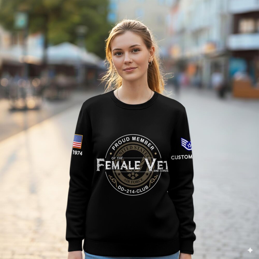 US Air Force , Proud Veteran - Women Sweatshirt - Image 2