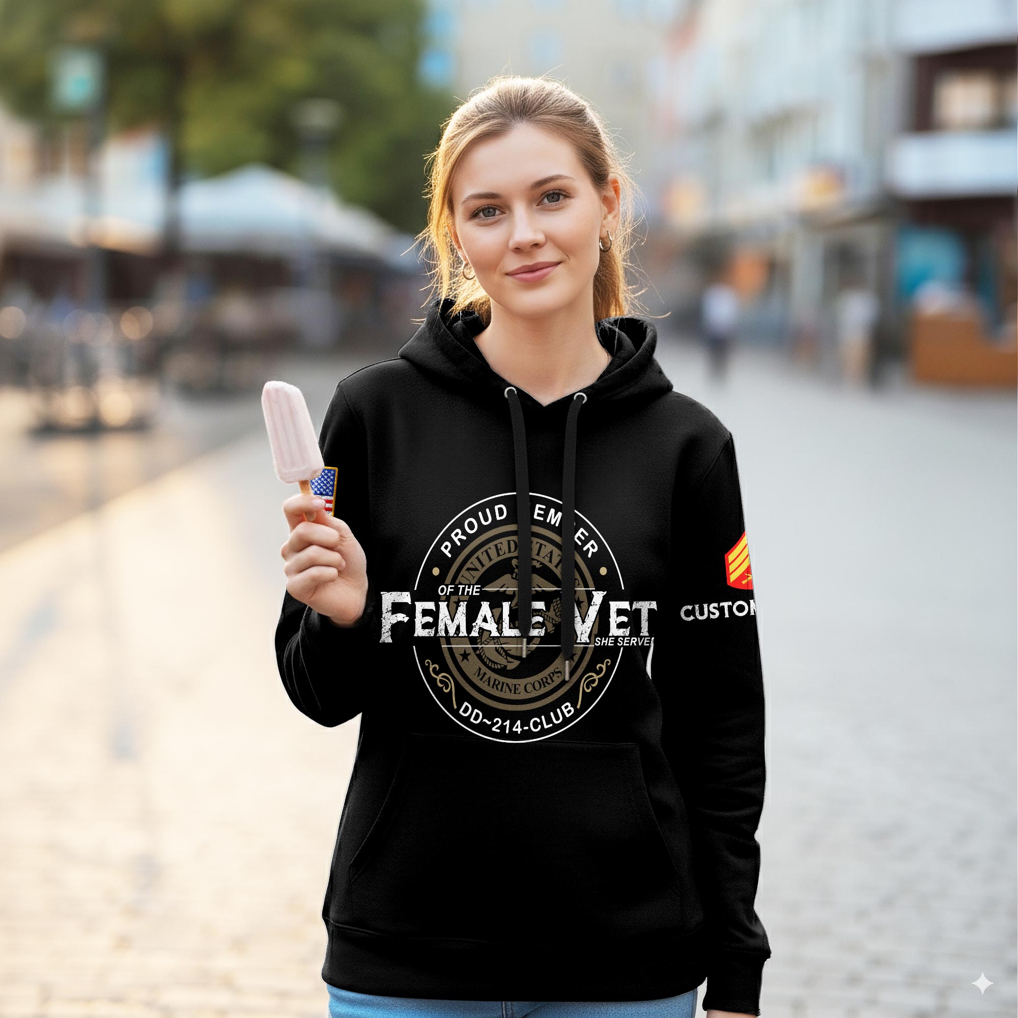 US Marine Corps, Honoring All Who Served - Women Hoodie - Image 2