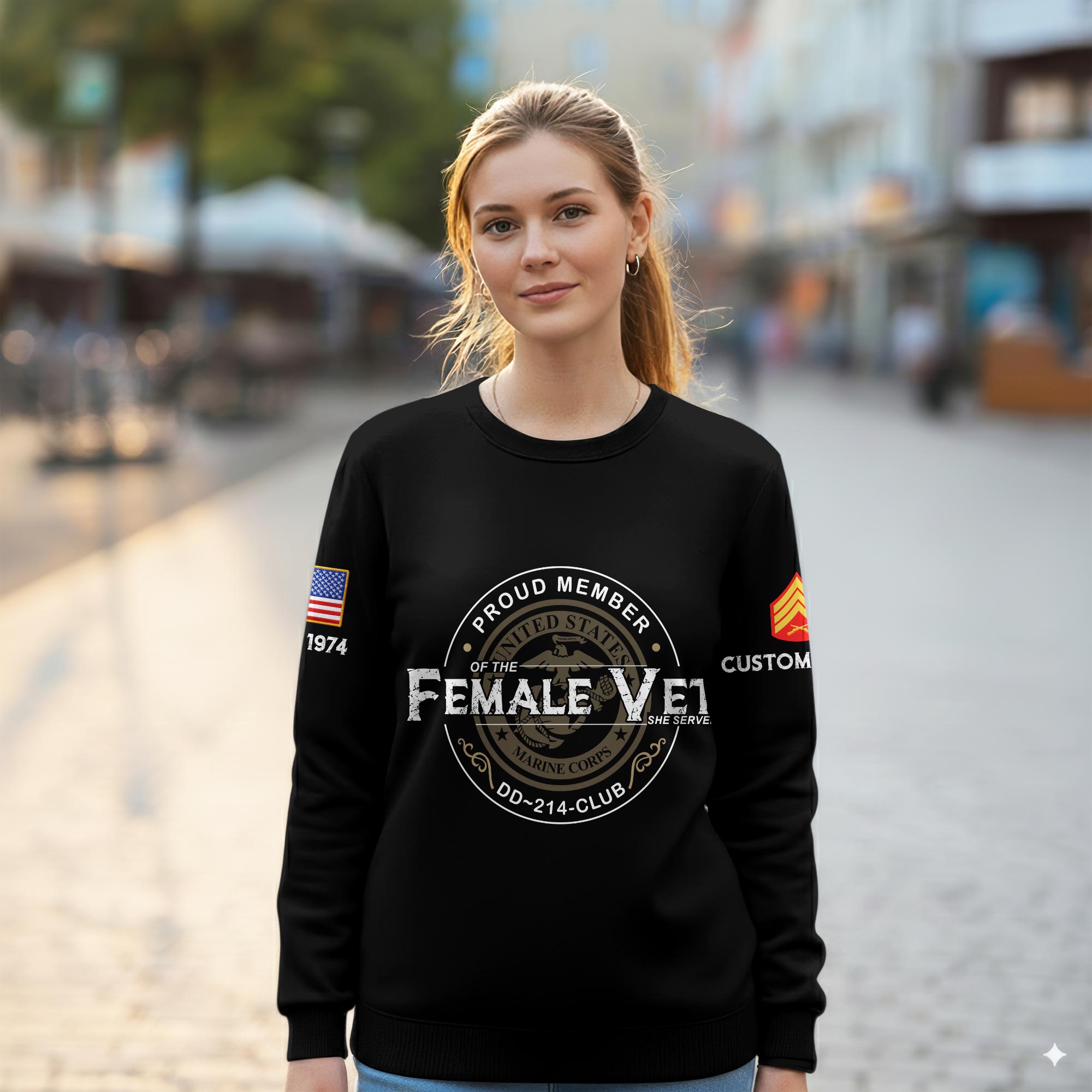 US Marine Corps, E 9 Marines Master Gunnery Sergeant - Women Sweatshirt - Image 2