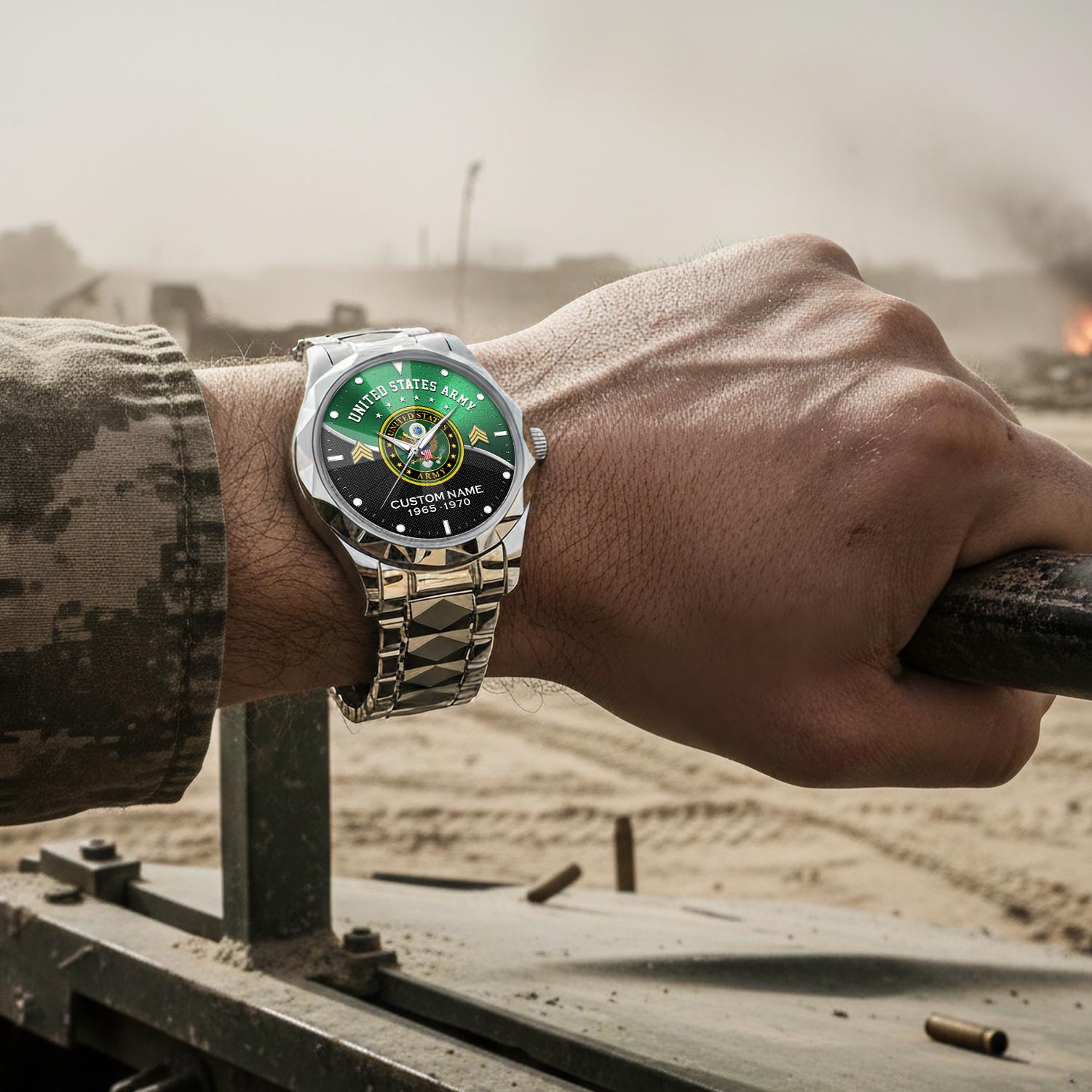 US Army, Lest We Forget - Diamond-Cut Bezel Watch - Image 4