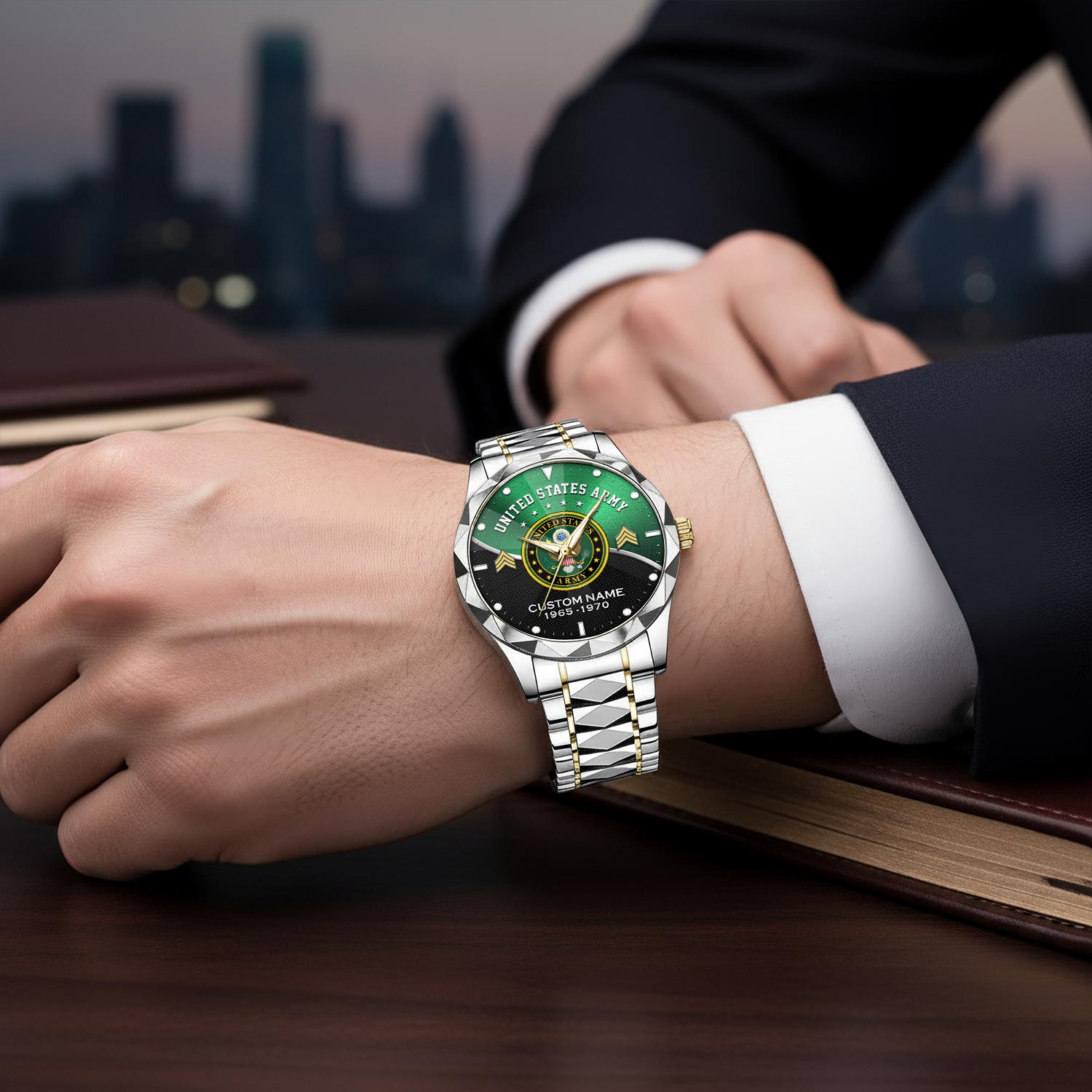 US Army, Lest We Forget - Diamond-Cut Bezel Watch - Image 6