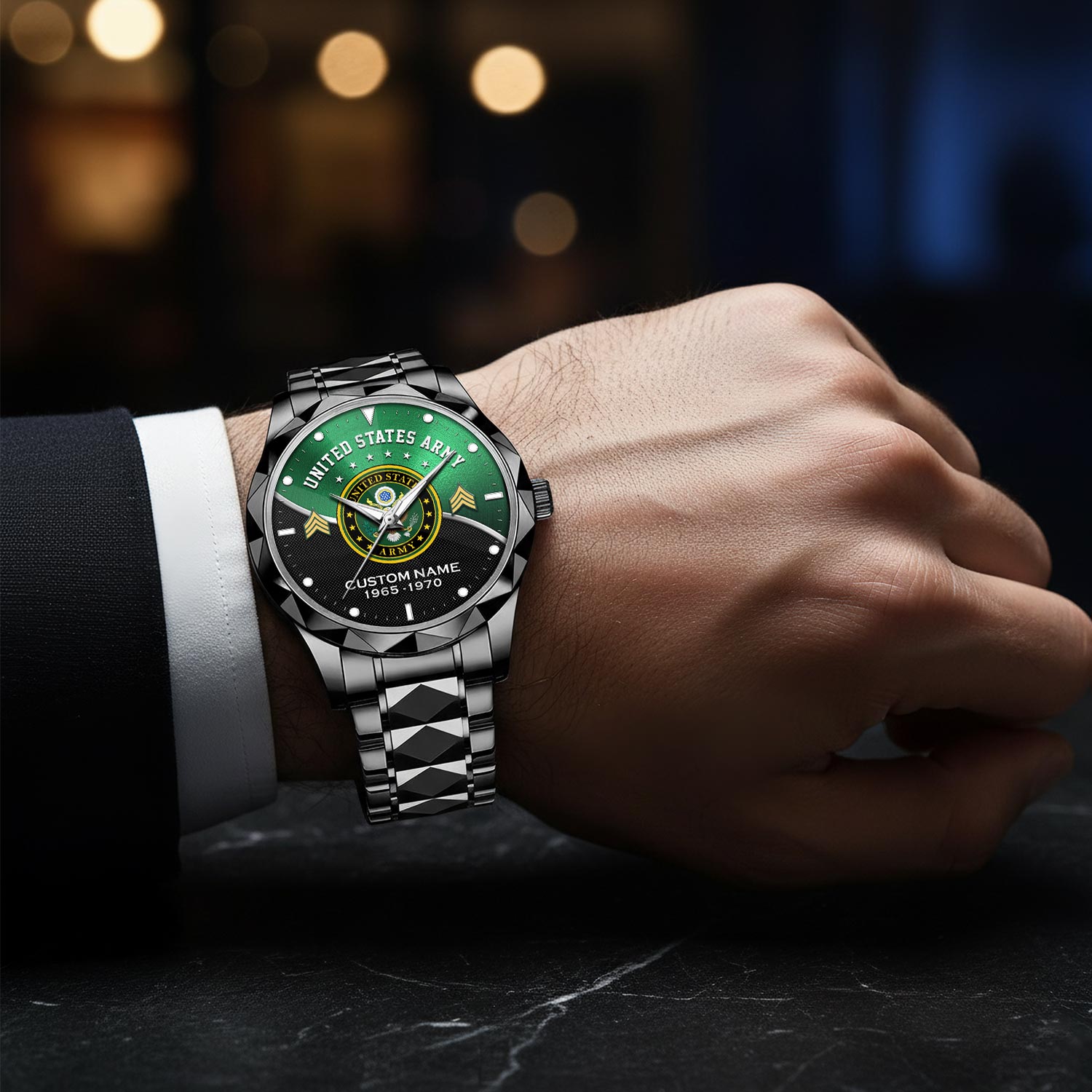 US Army, Lest We Forget - Diamond-Cut Bezel Watch - Image 8