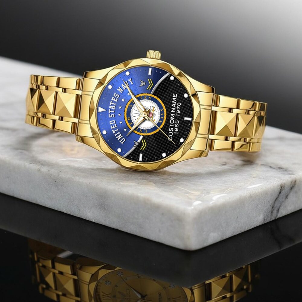 US Navy, Defender of Freedom - Diamond-Cut Bezel Watch - Image 2