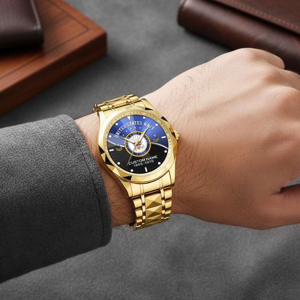 US Navy, Defender of Freedom - Diamond-Cut Bezel Watch - Image 5
