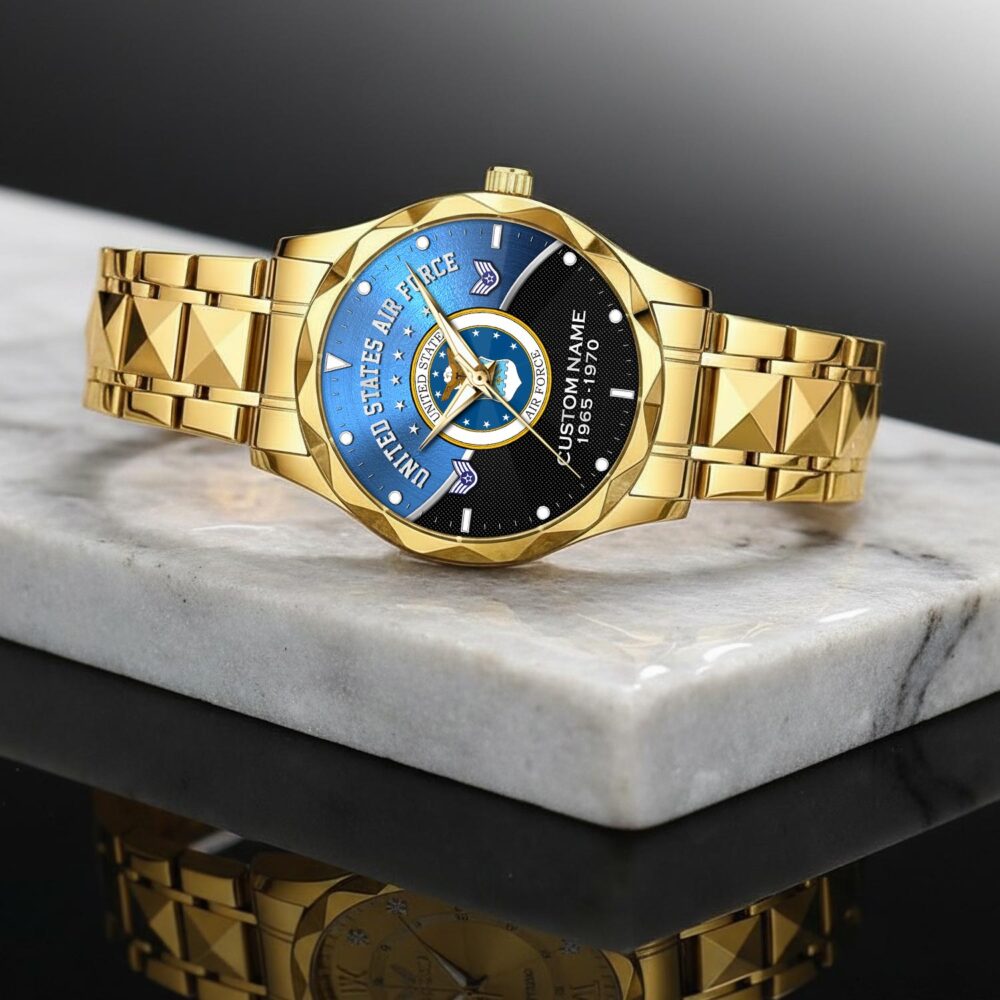 US Air Force, Remember - Honor - Respect - Diamond-Cut Bezel Watch - Image 2