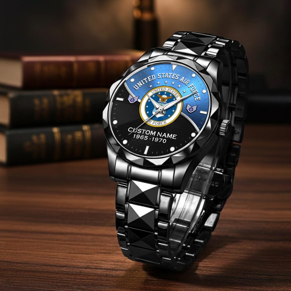 US Air Force, Remember - Honor - Respect - Diamond-Cut Bezel Watch - Image 3