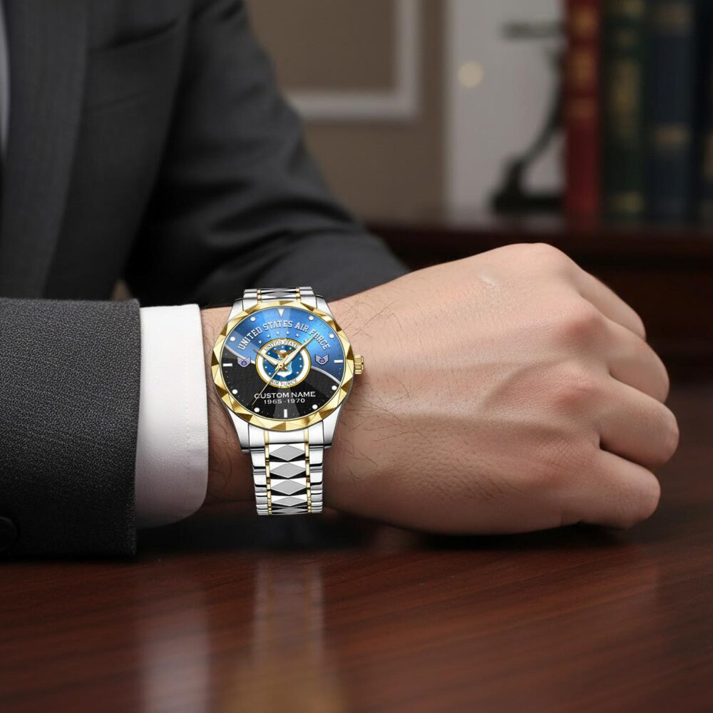 US Air Force, Remember - Honor - Respect - Diamond-Cut Bezel Watch - Image 7