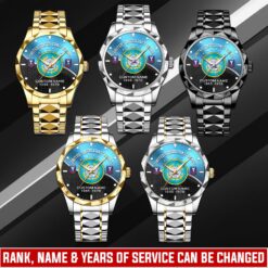 US Coast Guard, E 4 Red - Diamond-Cut Bezel Watch