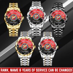 US Marine Corps, I Walked The Walk - Diamond-Cut Bezel Watch
