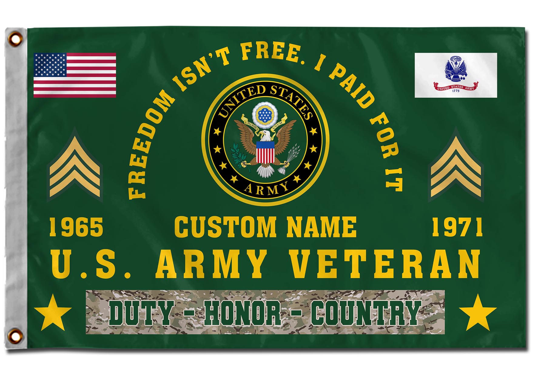 US Army, Proud Veteran - Flying Flag 3×5 Feet(90×150 Cm) - Image 2