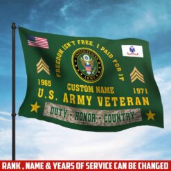 US Army, Proud Veteran - Flying Flag 3×5 Feet(90×150 Cm)