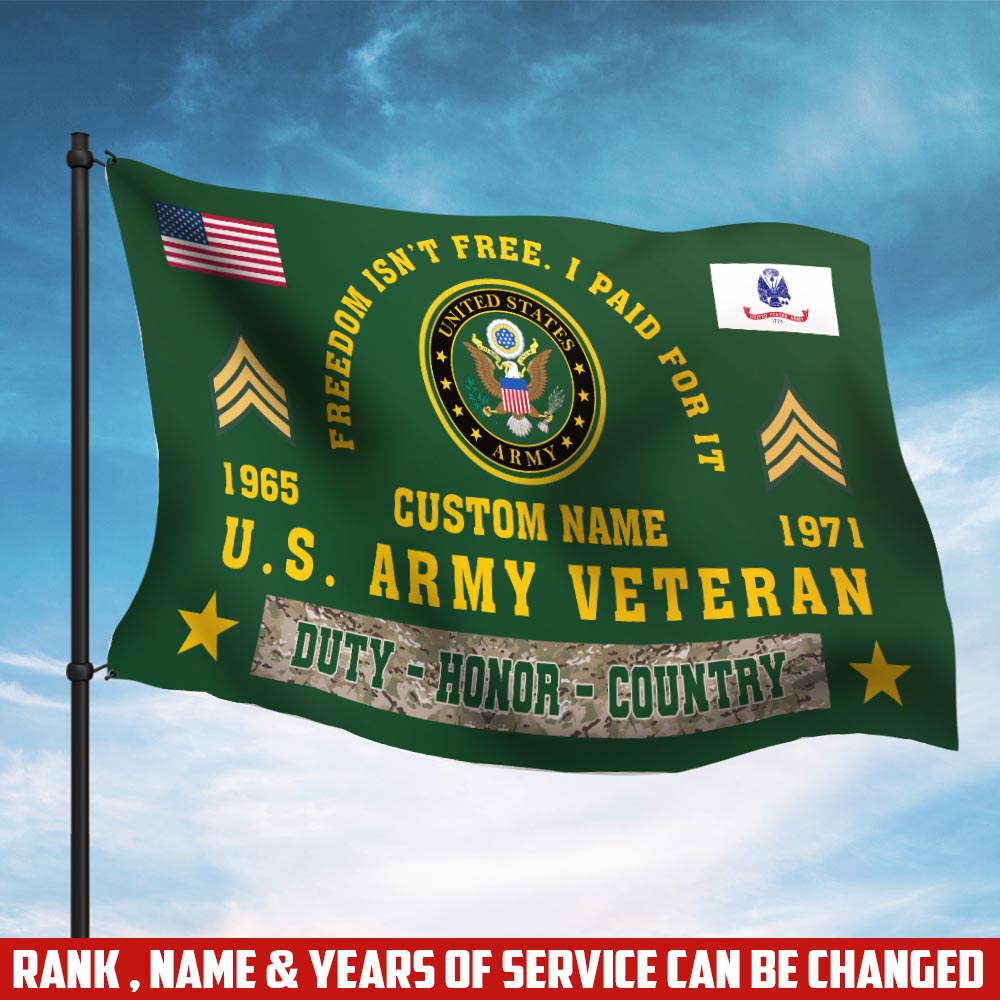 US Army, Proud Veteran - Flying Flag 3×5 Feet(90×150 Cm)