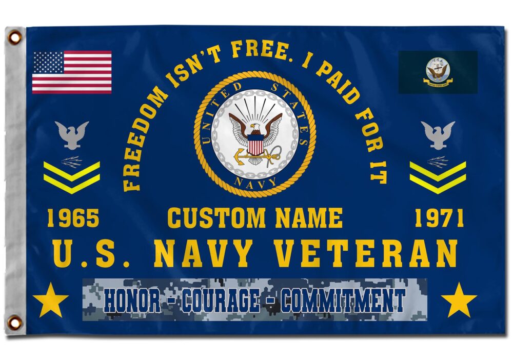 US Navy, Duty, Honor, Country - Flying Flag 5×8 Feet(152×244 Cm) - Image 2