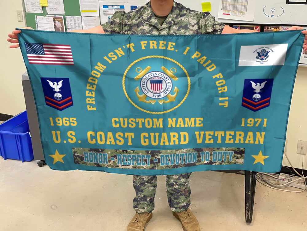 US Coast Guard, American By Birth, Veteran By Choice - Flying Flag 5×8 Feet(152×244 Cm) - Image 3