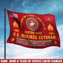 US Marine Corps, American By Birth, Veteran By Choice - Flying Flag 3×5 Feet(90×150 Cm)