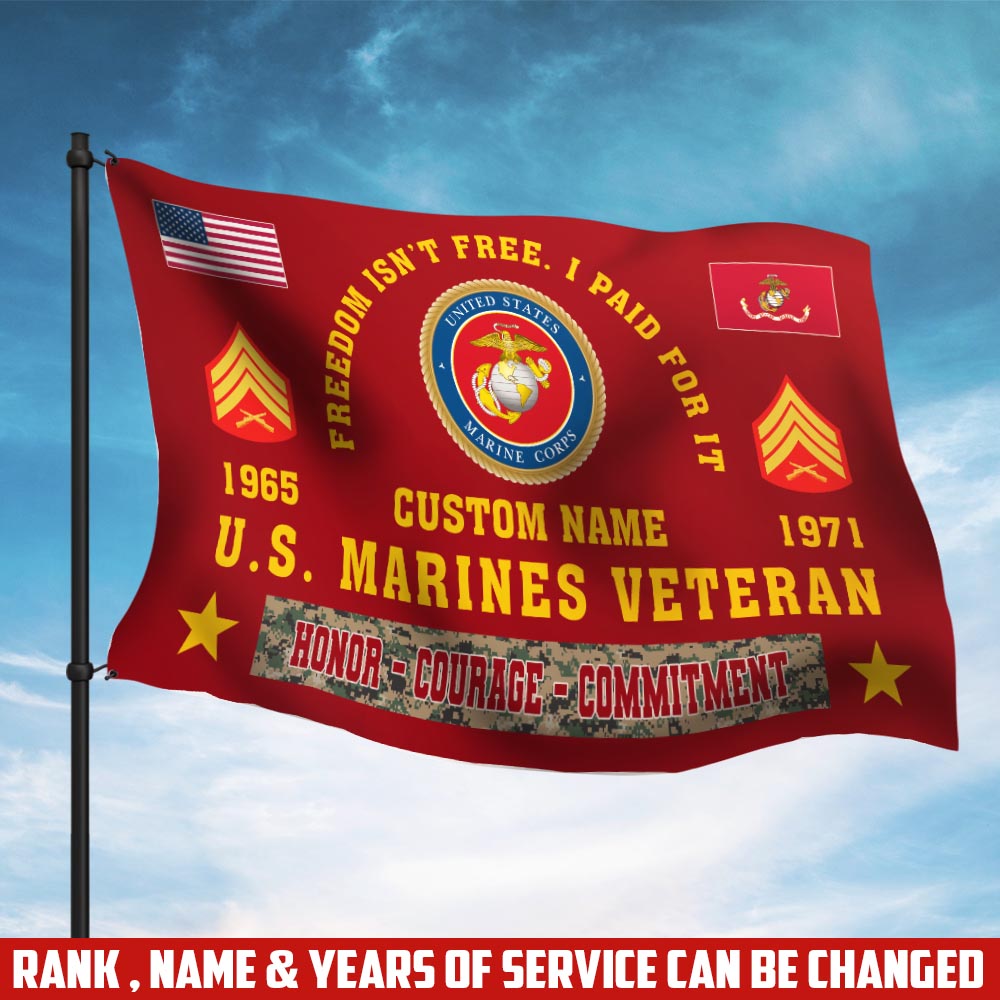 US Marine Corps, American By Birth, Veteran By Choice - Flying Flag 3×5 Feet(90×150 Cm)