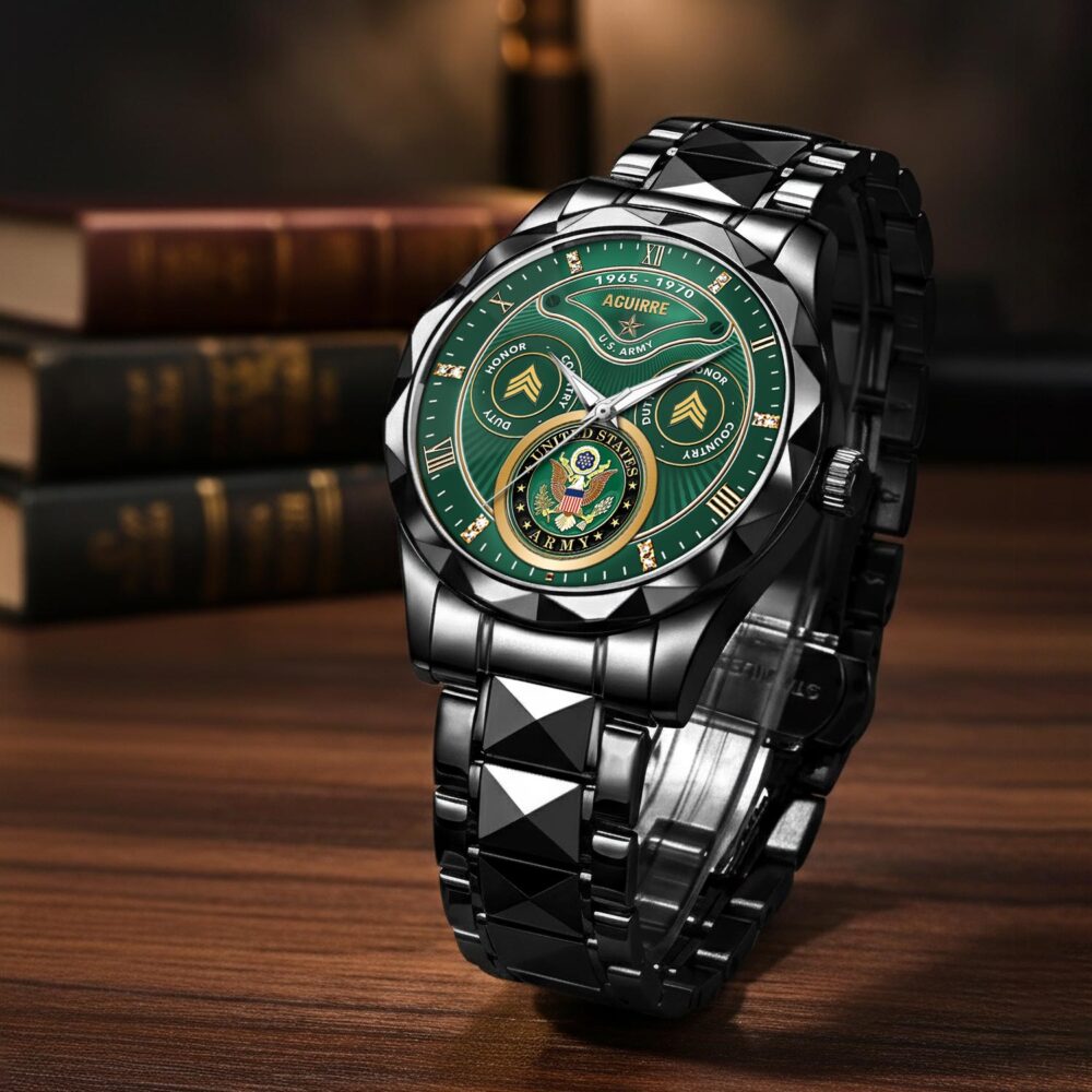 US Army, O 2 Army First Lieutenant - Diamond-Cut Bezel Watch - Image 3