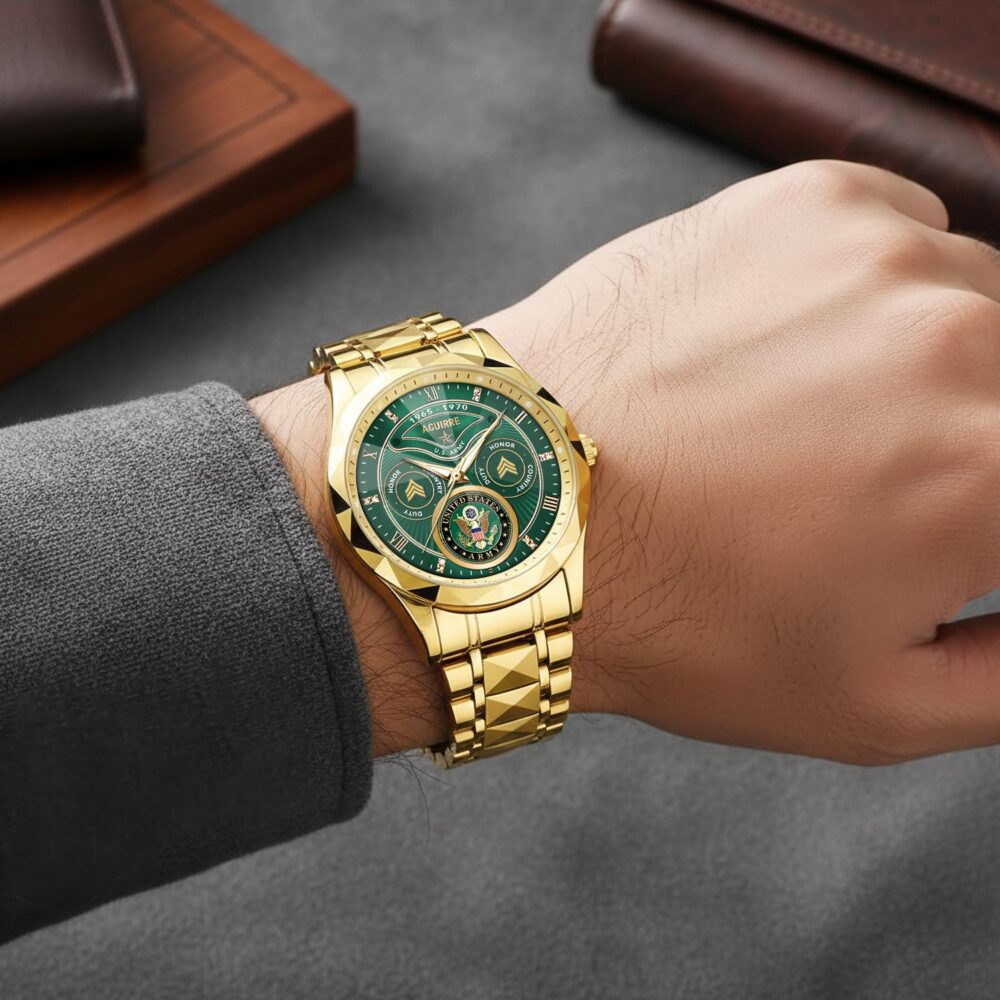 US Army, O 2 Army First Lieutenant - Diamond-Cut Bezel Watch - Image 5