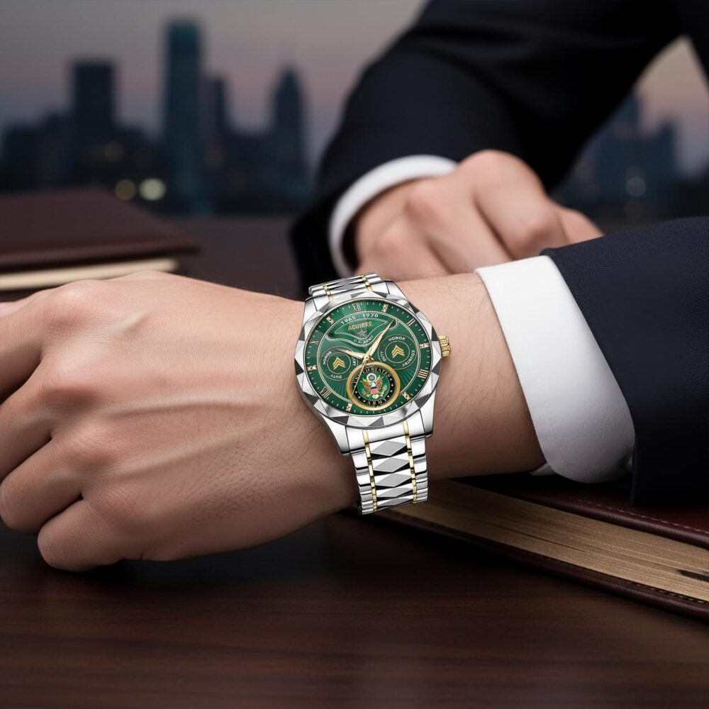 US Army, O 2 Army First Lieutenant - Diamond-Cut Bezel Watch - Image 6