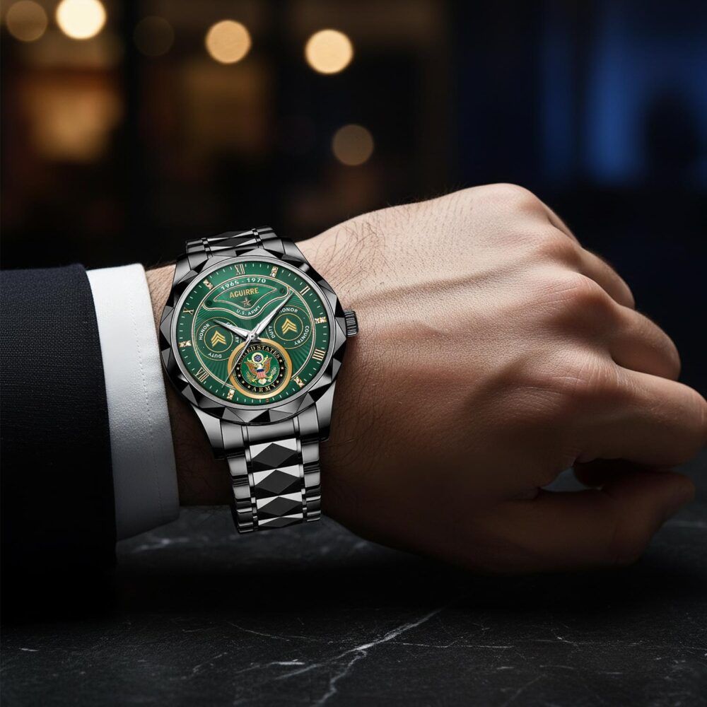 US Army, O 2 Army First Lieutenant - Diamond-Cut Bezel Watch - Image 8