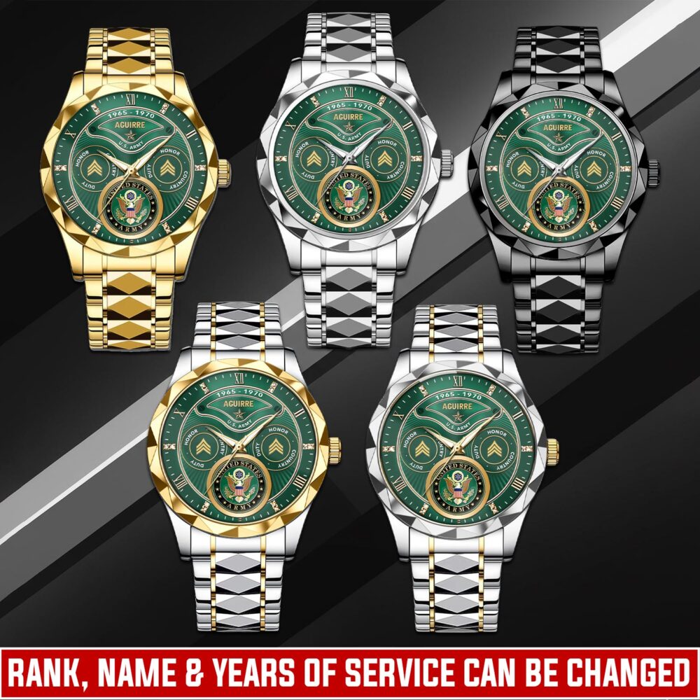 US Army, O 2 Army First Lieutenant - Diamond-Cut Bezel Watch