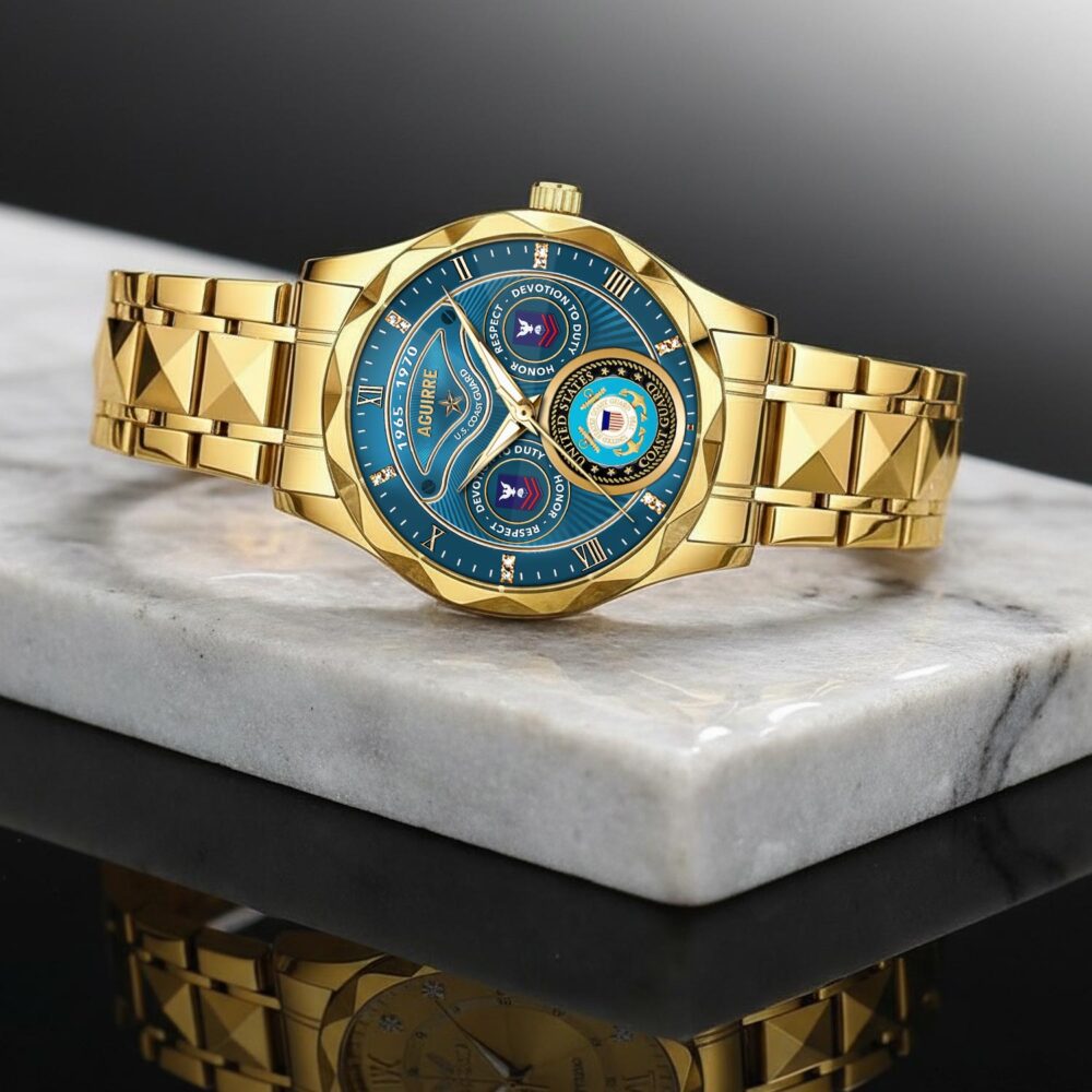 US Coast Guard, Always Ready - Diamond-Cut Bezel Watch - Image 2