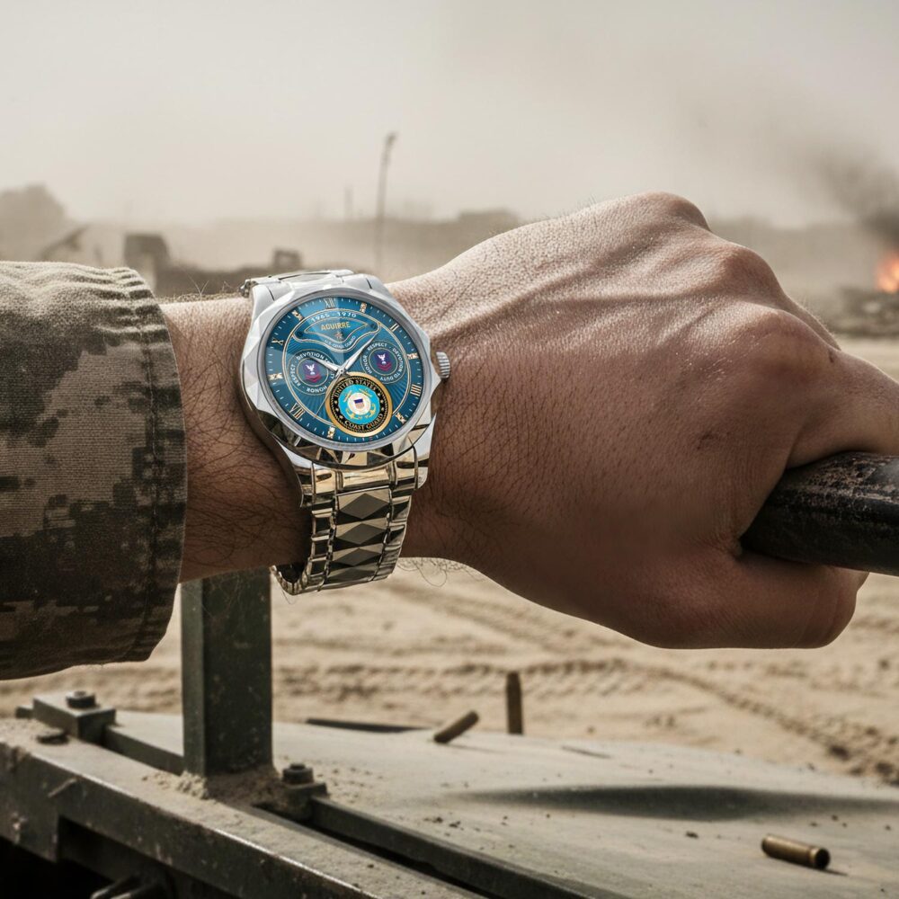 US Coast Guard, Always Ready - Diamond-Cut Bezel Watch - Image 4
