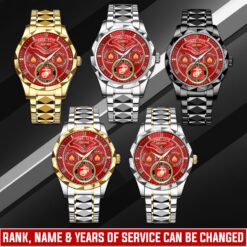 US Marine Corps, Semper Fidelis - Diamond-Cut Bezel Watch