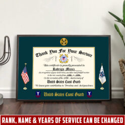 US Coast Guard, E 5 Red - Poster With Frame 10x8in (Recommended)