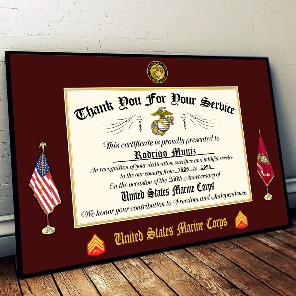 US Marine Corps, E 2 Marines Private First Class - Poster With Frame 16x12in (Recommended) - Image 2