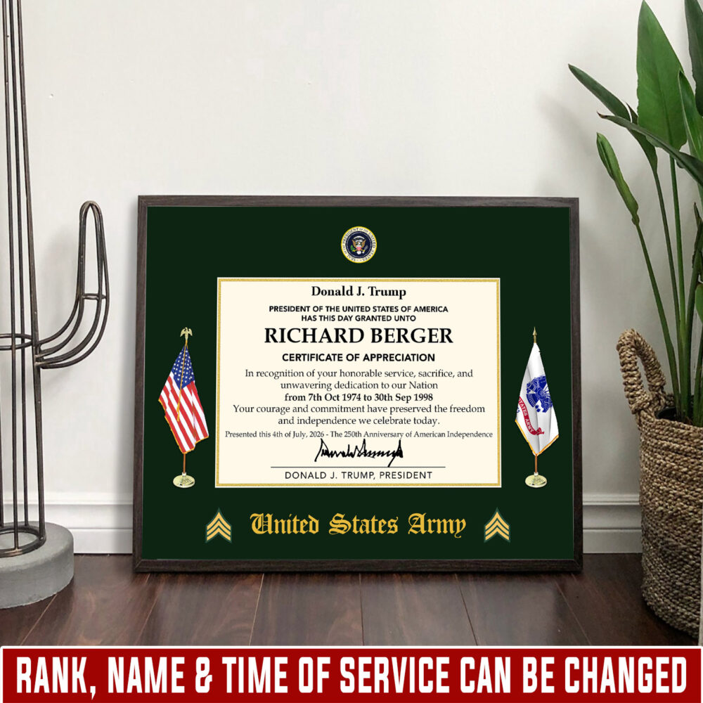 US Army, Honor The Fallen - Poster With Frame 10x8in (Recommended)